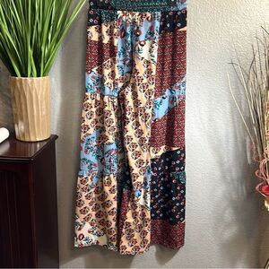 #213 Boutique, Boho printed wide leg pants size large